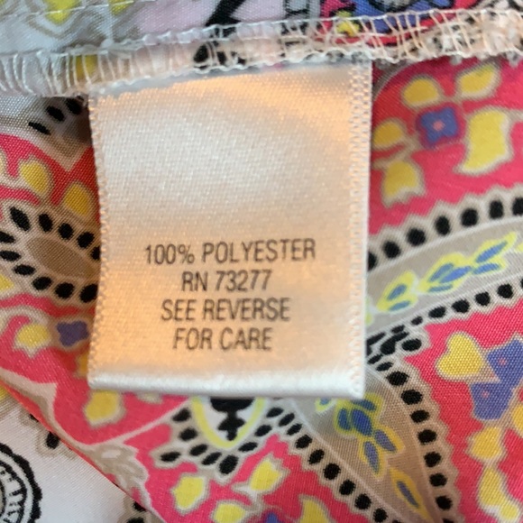 DANA BUCHMAN Sleeveless Blouse Multi Color Size Medium EUC - Picture 5 of 7